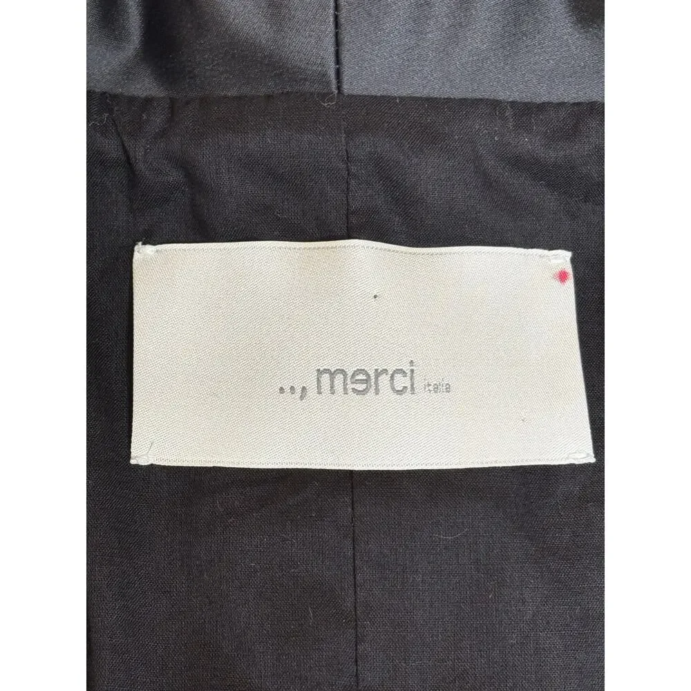 Merci Italia Navy & Black Tuxedo Blazer Shawl Collar Size 46 IT 10 US - Picture 4 of 10